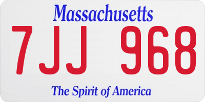 MA license plate 7JJ968