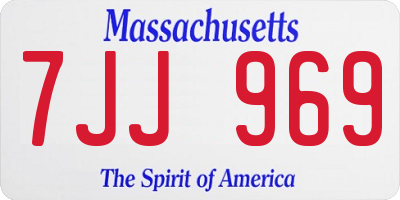 MA license plate 7JJ969