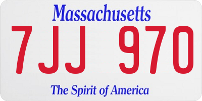 MA license plate 7JJ970
