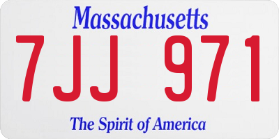 MA license plate 7JJ971