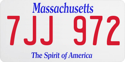MA license plate 7JJ972
