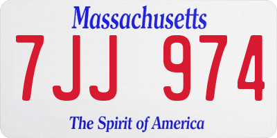 MA license plate 7JJ974