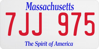 MA license plate 7JJ975