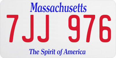 MA license plate 7JJ976
