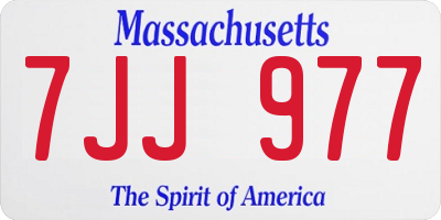 MA license plate 7JJ977