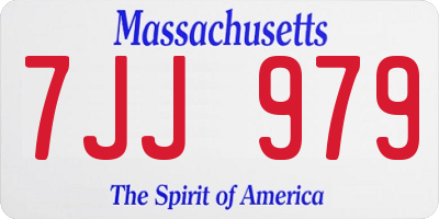 MA license plate 7JJ979