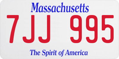MA license plate 7JJ995