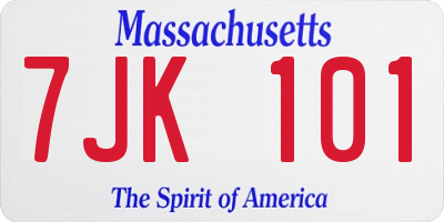 MA license plate 7JK101