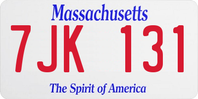 MA license plate 7JK131