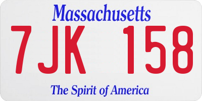 MA license plate 7JK158