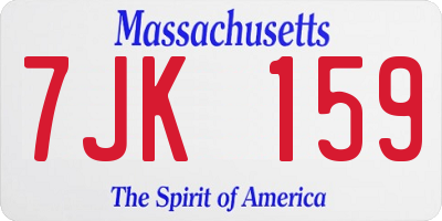 MA license plate 7JK159