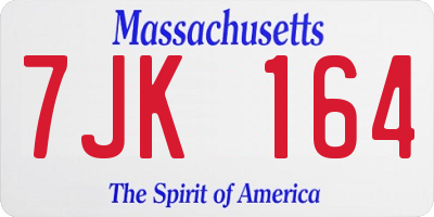 MA license plate 7JK164