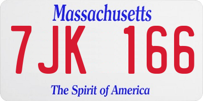 MA license plate 7JK166
