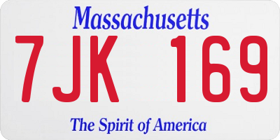 MA license plate 7JK169