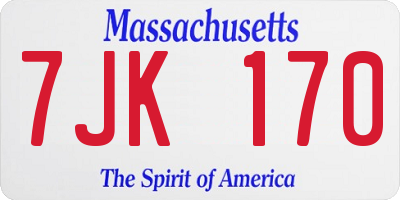 MA license plate 7JK170