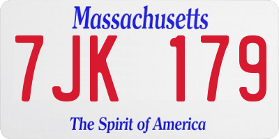 MA license plate 7JK179