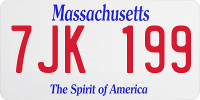 MA license plate 7JK199