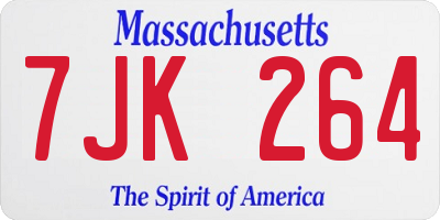 MA license plate 7JK264