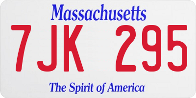 MA license plate 7JK295