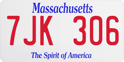 MA license plate 7JK306