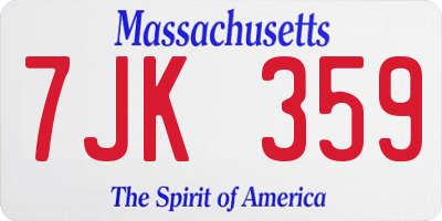 MA license plate 7JK359