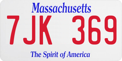 MA license plate 7JK369