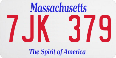 MA license plate 7JK379
