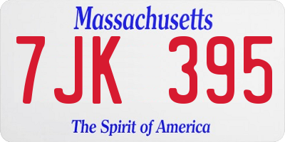 MA license plate 7JK395