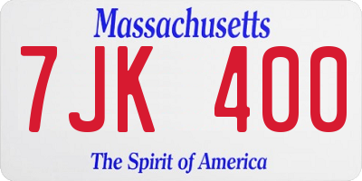 MA license plate 7JK400