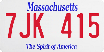 MA license plate 7JK415