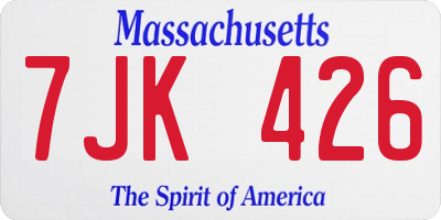 MA license plate 7JK426