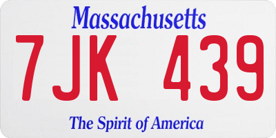 MA license plate 7JK439