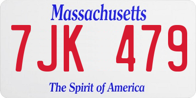 MA license plate 7JK479