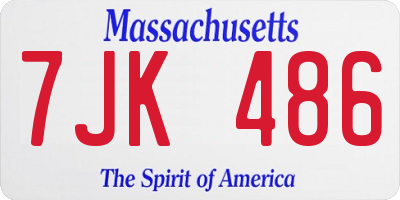 MA license plate 7JK486