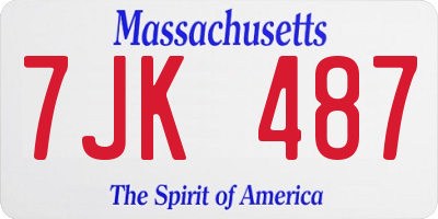 MA license plate 7JK487