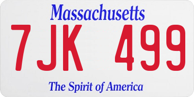 MA license plate 7JK499