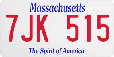MA license plate 7JK515