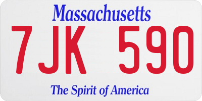 MA license plate 7JK590