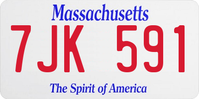 MA license plate 7JK591