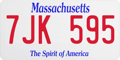 MA license plate 7JK595
