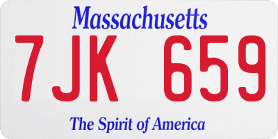 MA license plate 7JK659