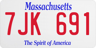 MA license plate 7JK691