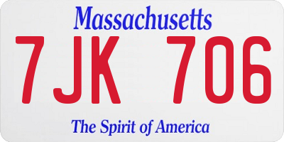 MA license plate 7JK706
