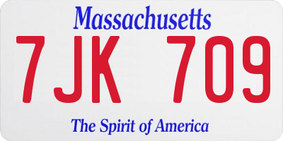 MA license plate 7JK709