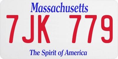 MA license plate 7JK779