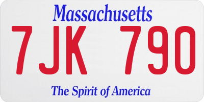 MA license plate 7JK790