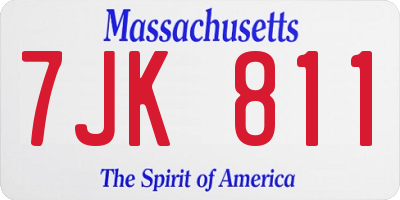 MA license plate 7JK811