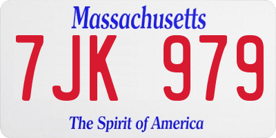 MA license plate 7JK979
