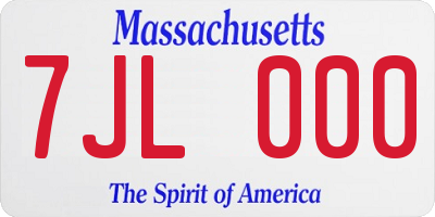 MA license plate 7JL000
