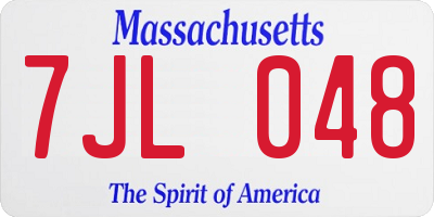 MA license plate 7JL048
